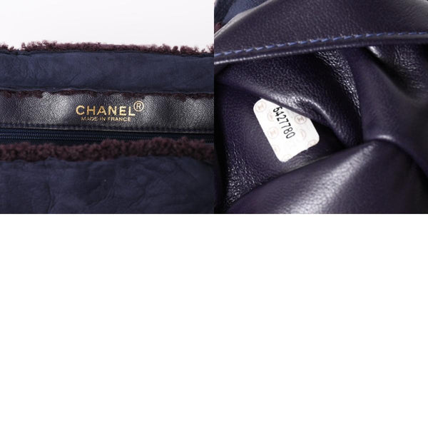 極美品 CHANEL シャネル ムートン シアリング ワンショルダーバッグ 5番台 ココマーク ヌバック アンティークゴールド金具 中古 4a001676
