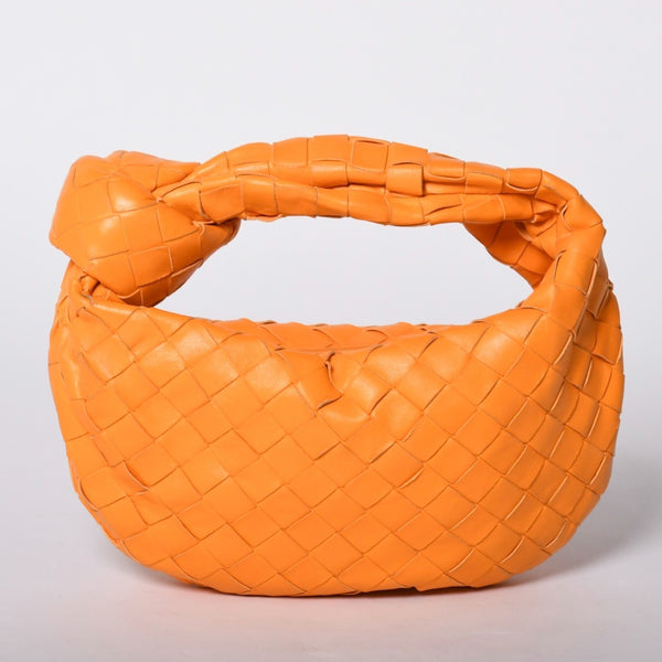 Very good condition BOTTEGAVENETA MINI JODIE Handbag 651876 Intrecciato Orange Used 4a001656