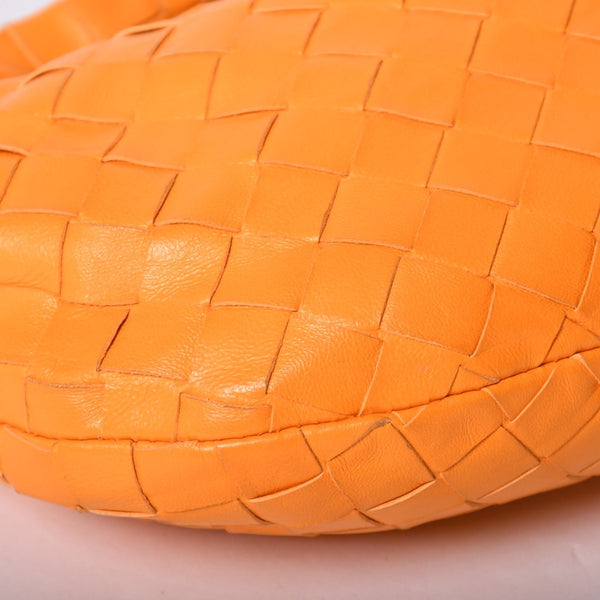Very good condition BOTTEGAVENETA MINI JODIE Handbag 651876 Intrecciato Orange Used 4a001656