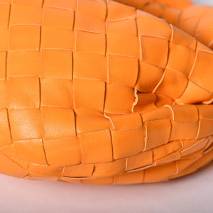 Very good condition BOTTEGAVENETA MINI JODIE Handbag 651876 Intrecciato Orange Used 4a001656