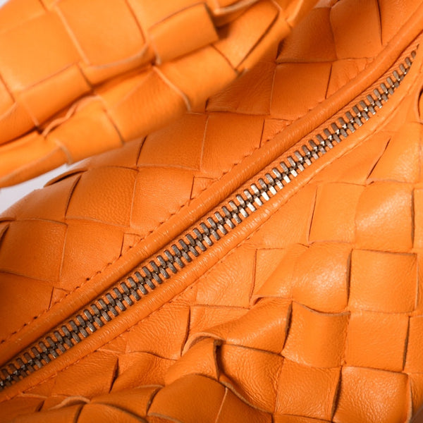 Very good condition BOTTEGAVENETA MINI JODIE Handbag 651876 Intrecciato Orange Used 4a001656