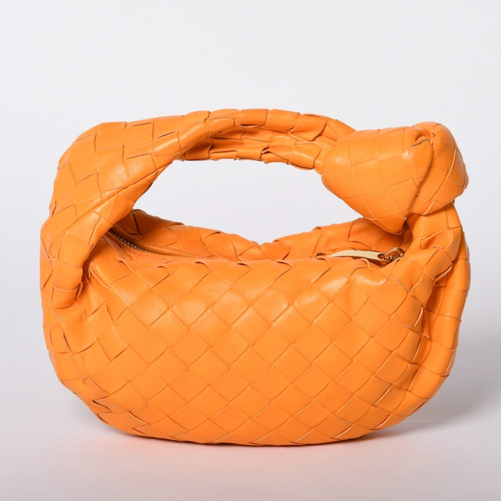極美品 BOTTEGAVENETA ボッテガヴェネタ MINI JODIE ミニ ジョディ ハンドバッグ 651876 イントレチャート オレンジ 中古 4a001656