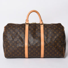 LOUIS VUITTON Keepall 50 Boston Bag M41426 Monogram PVC Leather Monogram Gold Hardware Good Condition Used 4a001587