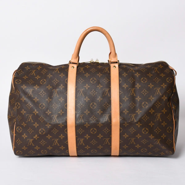 LOUIS VUITTON Keepall 50 Boston Bag M41426 Monogram PVC Leather Monogram Gold Hardware Good Condition Used 4a001587
