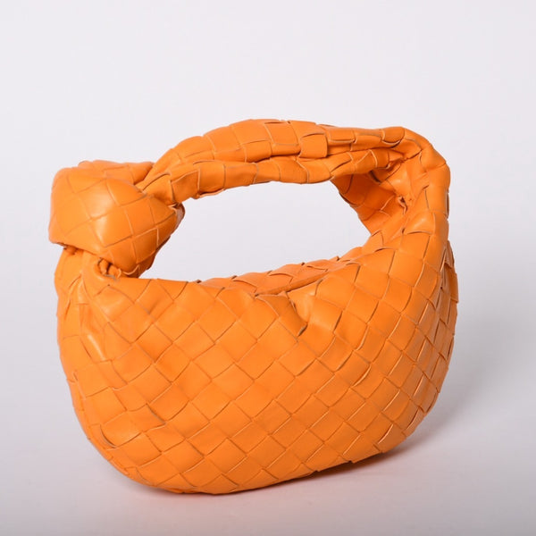 Very good condition BOTTEGAVENETA MINI JODIE Handbag 651876 Intrecciato Orange Used 4a001656