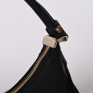 極美品 GUCCI グッチ アビー GGキャンバス ショルダーバッグ 190525 ワンショルダー セミショルダー 肩掛け レザー ブラック 中古 4a001662