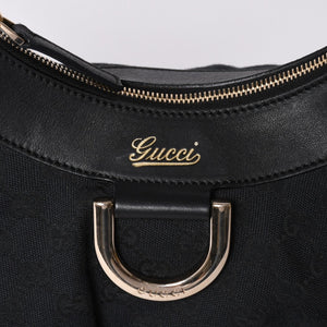 極美品 GUCCI グッチ アビー GGキャンバス ショルダーバッグ 190525 ワンショルダー セミショルダー 肩掛け レザー ブラック 中古 4a001662