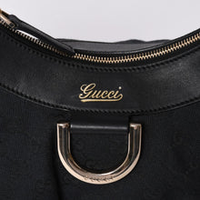 画像をギャラリービューアに読み込む, 極美品 GUCCI グッチ アビー GGキャンバス ショルダーバッグ 190525 ワンショルダー セミショルダー 肩掛け レザー ブラック 中古 4a001662
