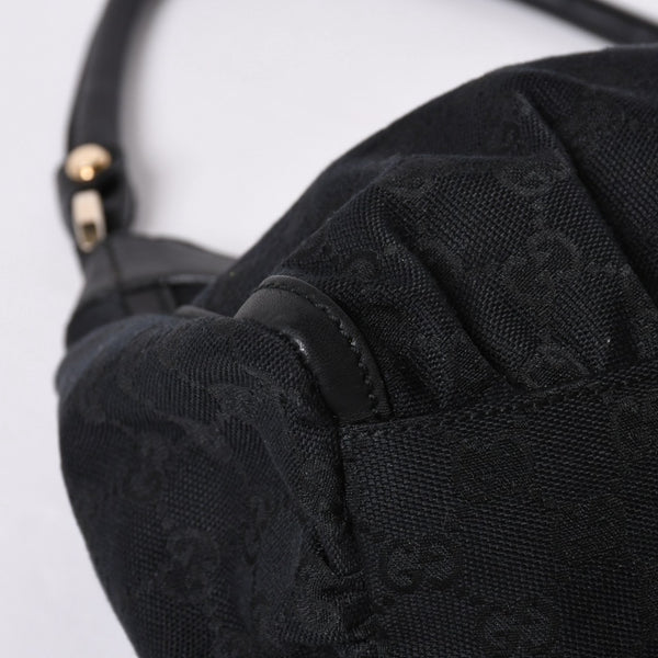 極美品 GUCCI グッチ アビー GGキャンバス ショルダーバッグ 190525 ワンショルダー セミショルダー 肩掛け レザー ブラック 中古 4a001662