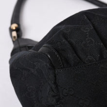 画像をギャラリービューアに読み込む, 極美品 GUCCI グッチ アビー GGキャンバス ショルダーバッグ 190525 ワンショルダー セミショルダー 肩掛け レザー ブラック 中古 4a001662
