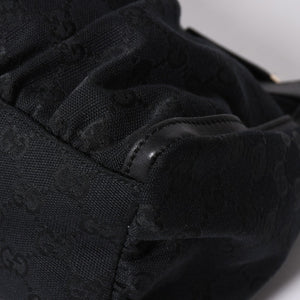 極美品 GUCCI グッチ アビー GGキャンバス ショルダーバッグ 190525 ワンショルダー セミショルダー 肩掛け レザー ブラック 中古 4a001662