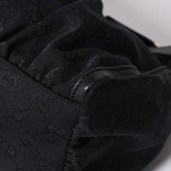 極美品 GUCCI グッチ アビー GGキャンバス ショルダーバッグ 190525 ワンショルダー セミショルダー 肩掛け レザー ブラック 中古 4a001662