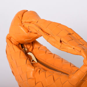Very good condition BOTTEGAVENETA MINI JODIE Handbag 651876 Intrecciato Orange Used 4a001656