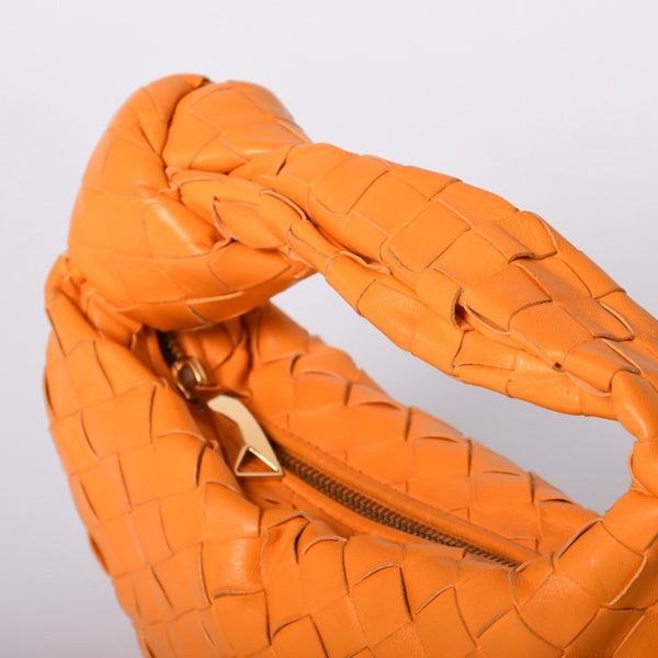 Very good condition BOTTEGAVENETA MINI JODIE Handbag 651876 Intrecciato Orange Used 4a001656