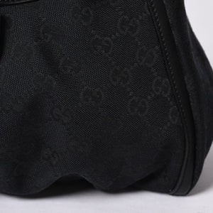 極美品 GUCCI グッチ アビー GGキャンバス ショルダーバッグ 190525 ワンショルダー セミショルダー 肩掛け レザー ブラック 中古 4a001662