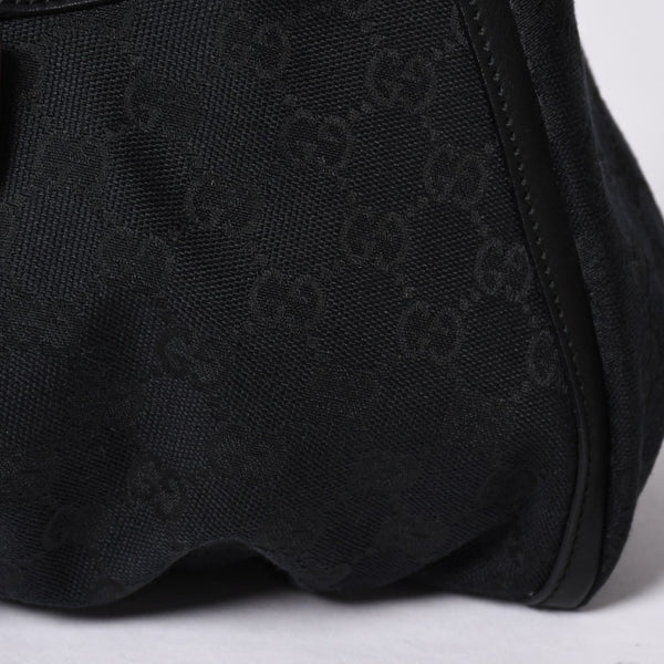 極美品 GUCCI グッチ アビー GGキャンバス ショルダーバッグ 190525 ワンショルダー セミショルダー 肩掛け レザー ブラック 中古 4a001662