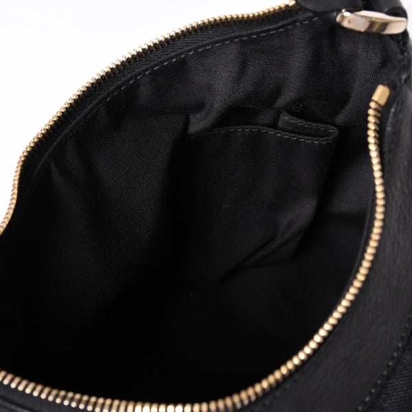 極美品 GUCCI グッチ アビー GGキャンバス ショルダーバッグ 190525 ワンショルダー セミショルダー 肩掛け レザー ブラック 中古 4a001662