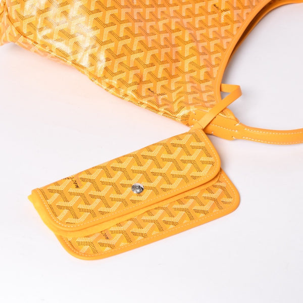 New and unused GOYARD Boheme Hobo Bag Yellow BOHEMEPMLTY33CL33P Coated Canvas Silver Hardware Used 4a001714