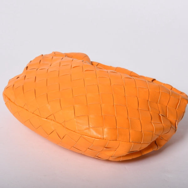 Very good condition BOTTEGAVENETA MINI JODIE Handbag 651876 Intrecciato Orange Used 4a001656