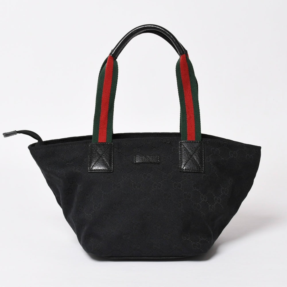 極美品 GUCCI グッチ シェリーライン Hand Bag ハンドバッグ GGキャンバス 131228 Black ブラック 中古 4a001657