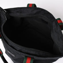 Load image into Gallery viewer, 極美品 GUCCI グッチ シェリーライン Hand Bag ハンドバッグ GGキャンバス 131228 Black ブラック 中古 4a001657