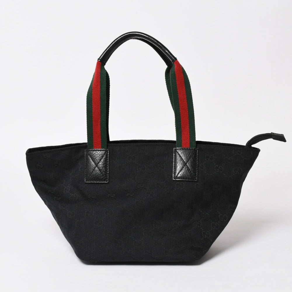 極美品 GUCCI グッチ シェリーライン Hand Bag ハンドバッグ GGキャンバス 131228 Black ブラック 中古 4a001657