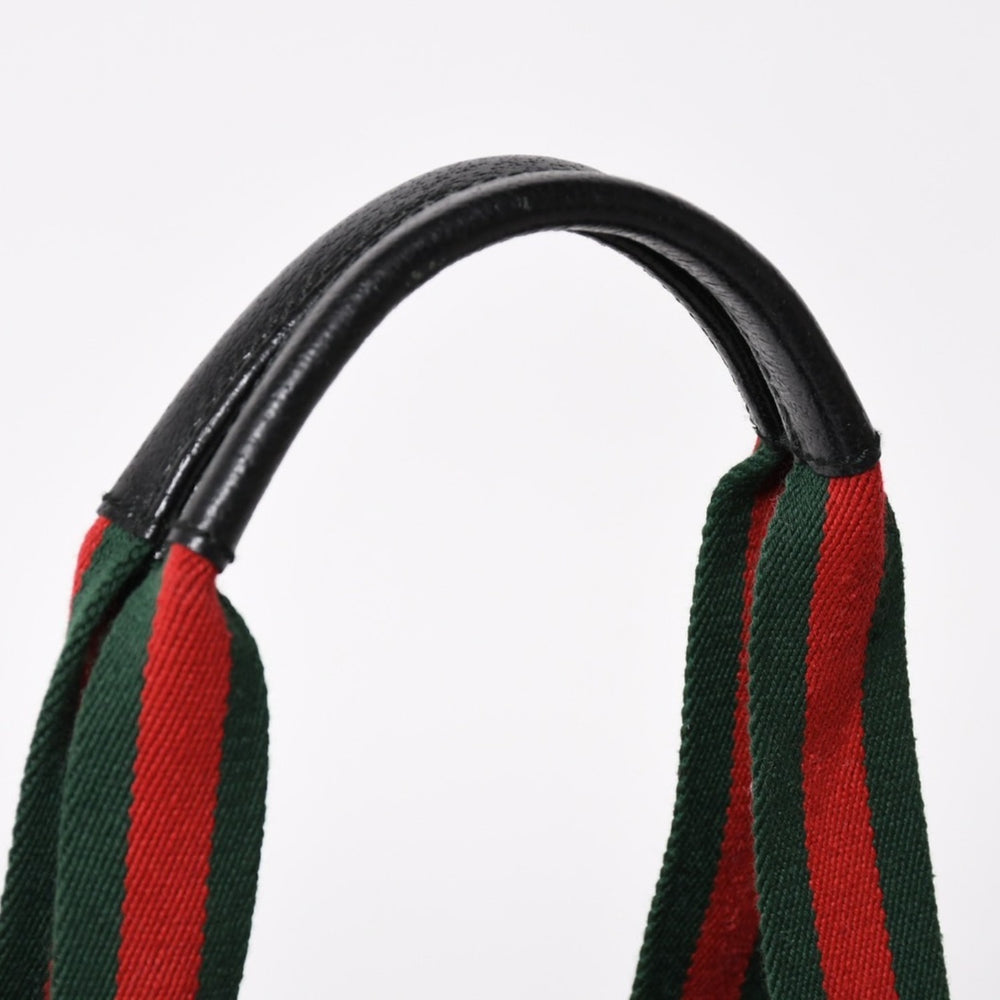 Very Good Condition GUCCI Gucci Sherry Line Hand Bag Handbag GG Canvas 131228 Black Black Used 4a001657