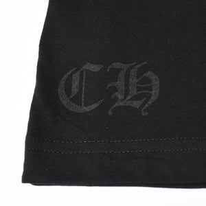 新品未使用 CHROME HEARTS クロムハーツ 長袖Tシャツ サイズL フローラルクロス ホースシュー ブラック ライムグリーン 新型 中古 4a004018