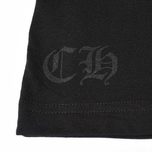 新品未使用 CHROME HEARTS クロムハーツ 長袖Tシャツ サイズL フローラルクロス ホースシュー ブラック ライムグリーン 新型 中古 4a004018