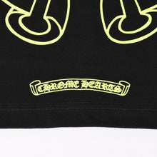 画像をギャラリービューアに読み込む, 新品未使用 CHROME HEARTS クロムハーツ 長袖Tシャツ サイズL フローラルクロス ホースシュー ブラック ライムグリーン 新型 中古 4a004018