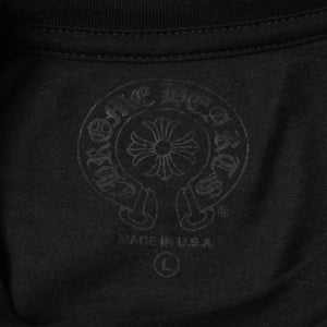 新品未使用 CHROME HEARTS クロムハーツ 長袖Tシャツ サイズL フローラルクロス ホースシュー ブラック ライムグリーン 新型 中古 4a004018