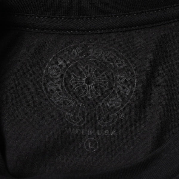 新品未使用 CHROME HEARTS クロムハーツ 長袖Tシャツ サイズL フローラルクロス ホースシュー ブラック ライムグリーン 新型 中古 4a004018