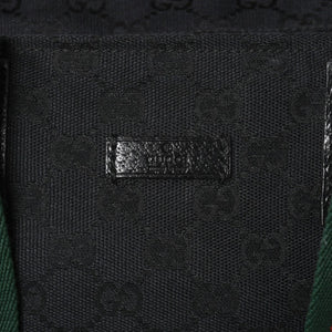 Very Good Condition GUCCI Gucci Sherry Line Hand Bag Handbag GG Canvas 131228 Black Black Used 4a001657