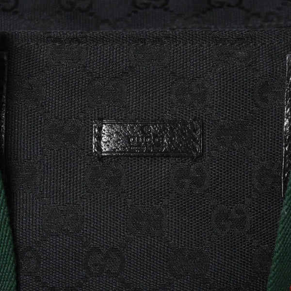 Very Good Condition GUCCI Gucci Sherry Line Hand Bag Handbag GG Canvas 131228 Black Black Used 4a001657