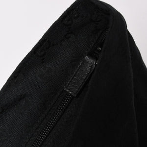 Very Good Condition GUCCI Gucci Sherry Line Hand Bag Handbag GG Canvas 131228 Black Black Used 4a001657