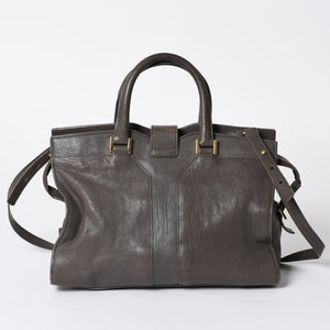 YVES SAINT LAURENT Yves Saint Laurent Cabas Chic 2WAY Handbag Shoulder Bag Y Line Charcoal Gray Gold Hardware Good Condition Used 4a001647