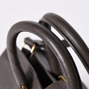 YVES SAINT LAURENT Yves Saint Laurent Cabas Chic 2WAY Handbag Shoulder Bag Y Line Charcoal Gray Gold Hardware Good Condition Used 4a001647