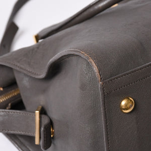 YVES SAINT LAURENT Yves Saint Laurent Cabas Chic 2WAY Handbag Shoulder Bag Y Line Charcoal Gray Gold Hardware Good Condition Used 4a001647