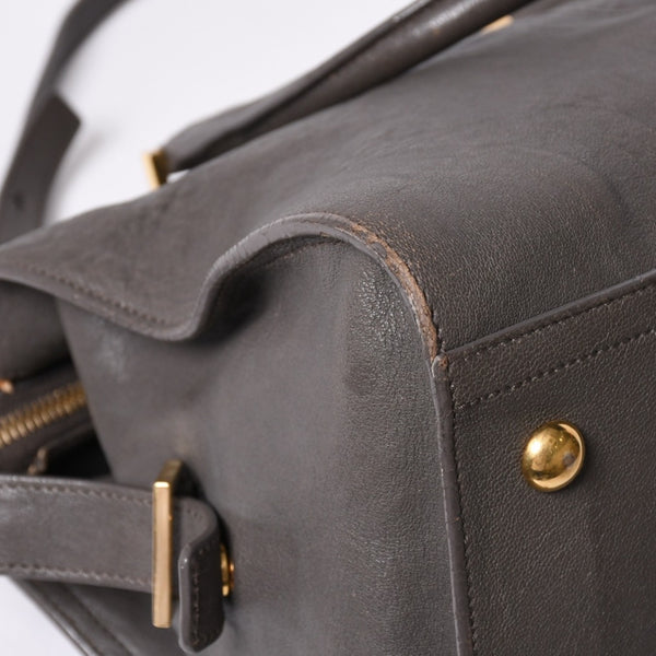 YVES SAINT LAURENT Yves Saint Laurent Cabas Chic 2WAY Handbag Shoulder Bag Y Line Charcoal Gray Gold Hardware Good Condition Used 4a001647