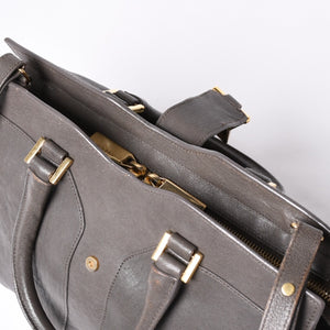 YVES SAINT LAURENT Yves Saint Laurent Cabas Chic 2WAY Handbag Shoulder Bag Y Line Charcoal Gray Gold Hardware Good Condition Used 4a001647