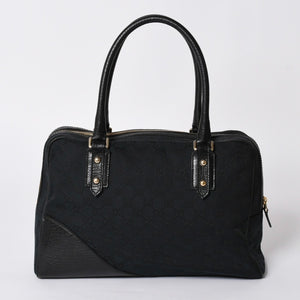 Very Good Condition GUCCI Sherry Line Horsebit Tote Bag Leather GG Canvas 141503 Used 4a001692