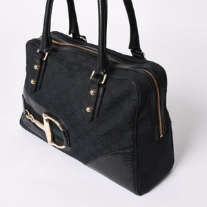 Very Good Condition GUCCI Sherry Line Horsebit Tote Bag Leather GG Canvas 141503 Used 4a001692