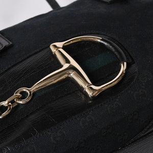 Very Good Condition GUCCI Sherry Line Horsebit Tote Bag Leather GG Canvas 141503 Used 4a001692