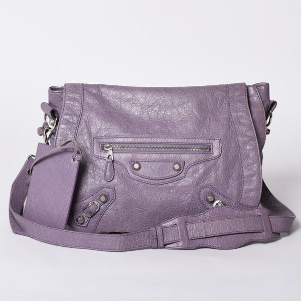 Very good condition BALENCIAGA Zafolk 285455・5425 527277 Shoulder bag Silver hardware Purple Used 4a001663