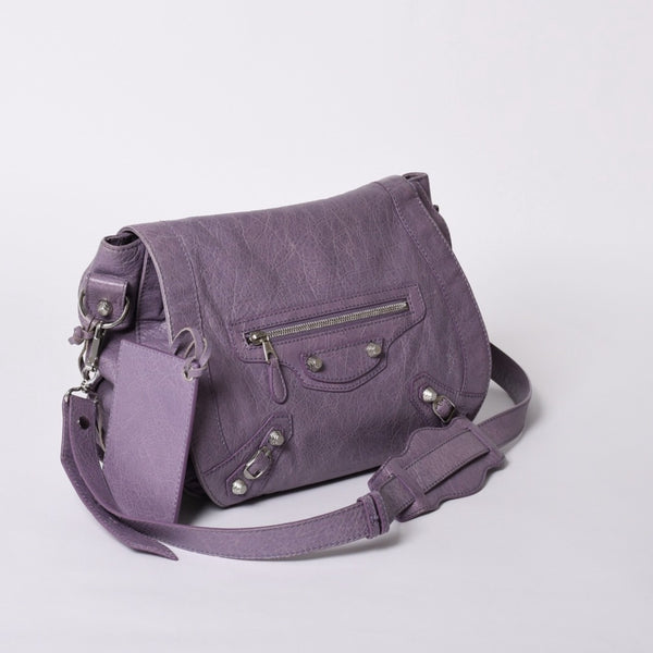 Very good condition BALENCIAGA Zafolk 285455・5425 527277 Shoulder bag Silver hardware Purple Used 4a001663