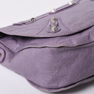 Very good condition BALENCIAGA Zafolk 285455・5425 527277 Shoulder bag Silver hardware Purple Used 4a001663