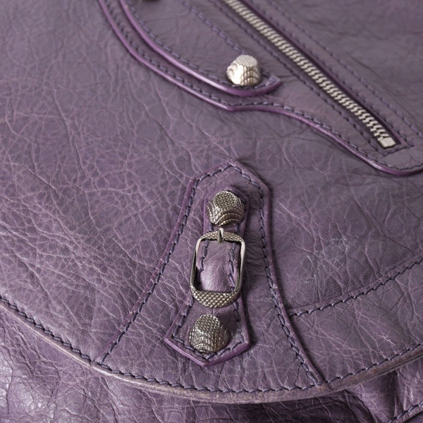 Very good condition BALENCIAGA Zafolk 285455・5425 527277 Shoulder bag Silver hardware Purple Used 4a001663