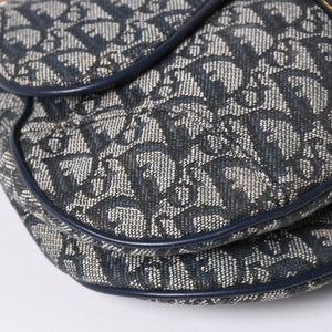 極美品 Christian Dior クリスチャンディオール サドルバッグ ワンショルダーバッグ RU 0020 トロッター ネイビー ガリアーノ期 中古 4a001665