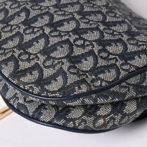 極美品 Christian Dior クリスチャンディオール サドルバッグ ワンショルダーバッグ RU 0020 トロッター ネイビー ガリアーノ期 中古 4a001665