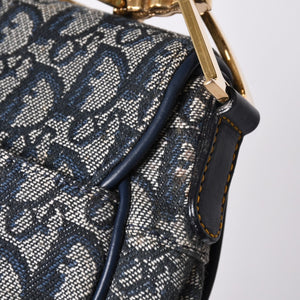 極美品 Christian Dior クリスチャンディオール サドルバッグ ワンショルダーバッグ RU 0020 トロッター ネイビー ガリアーノ期 中古 4a001665